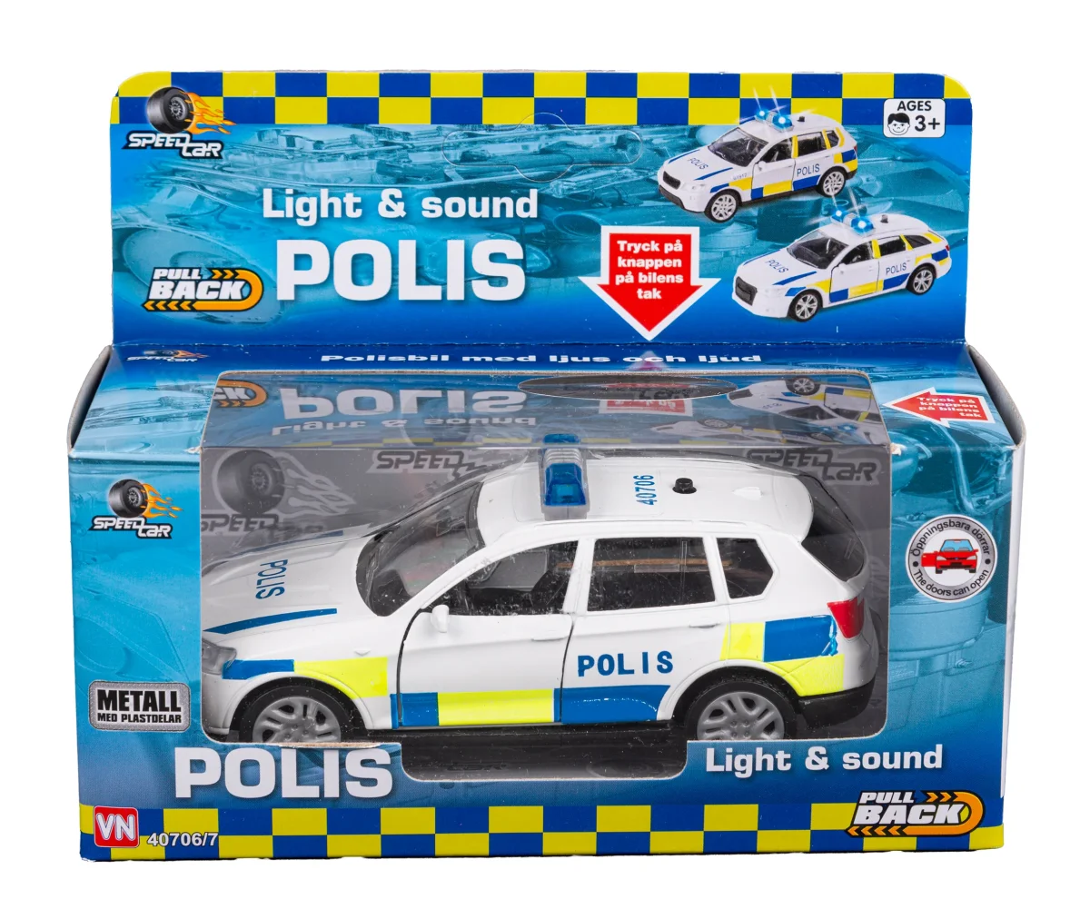 Polisbil med ljus och ljud | Leksaksfordon - Bild 4